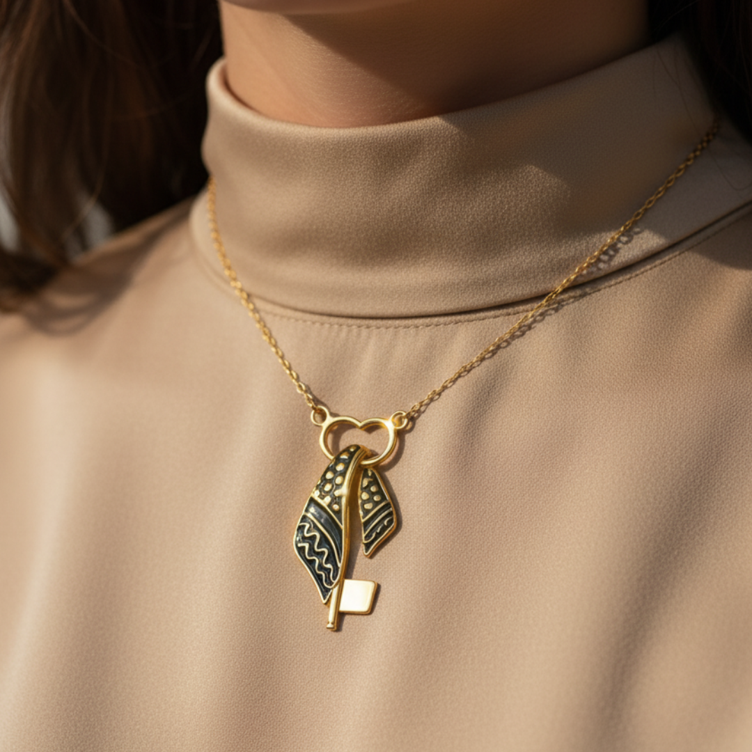 Collier clé Qalbiya Keffiyeh