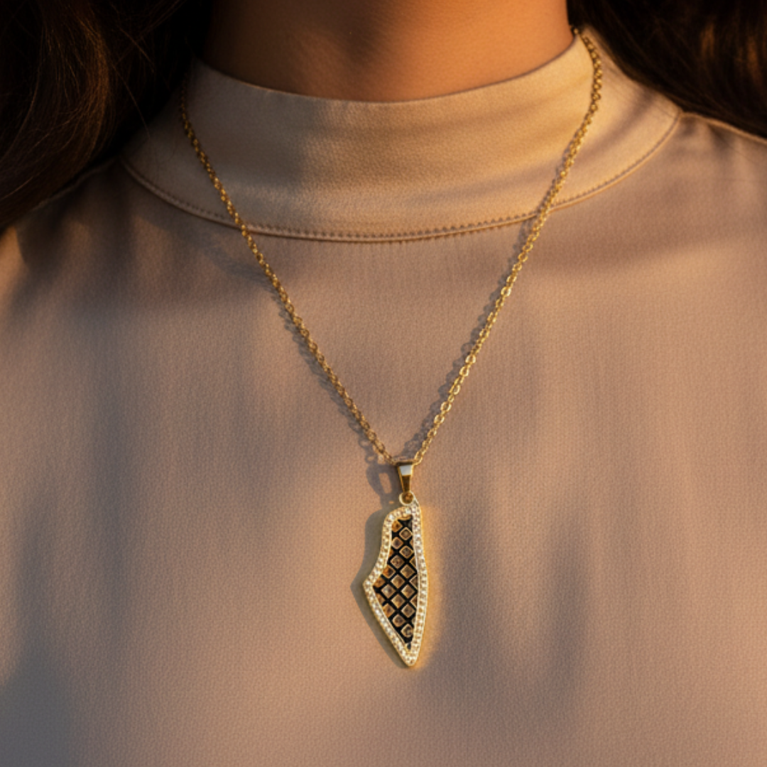Collier Keffiyeh Qalbiya Palestine