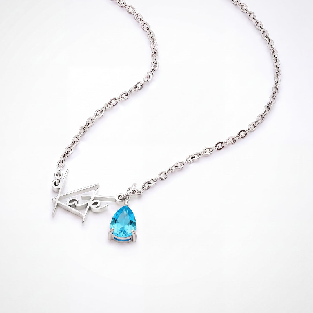 Collier Prénom & Pierre de Naissance – Signature