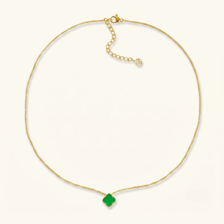 Collier Zahra Rosette - Vert jade