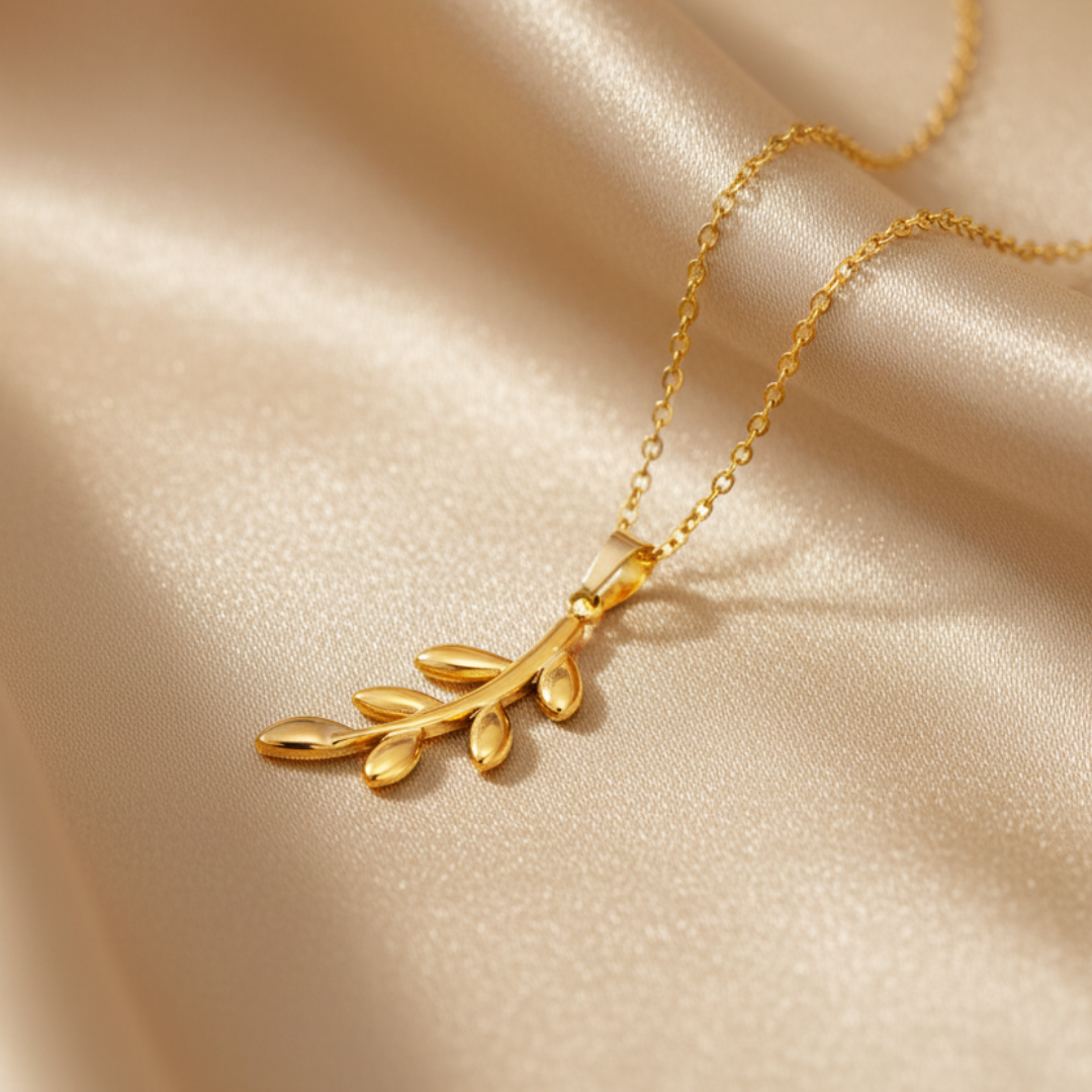 Qalbiya Palestine Olive Branch Necklace