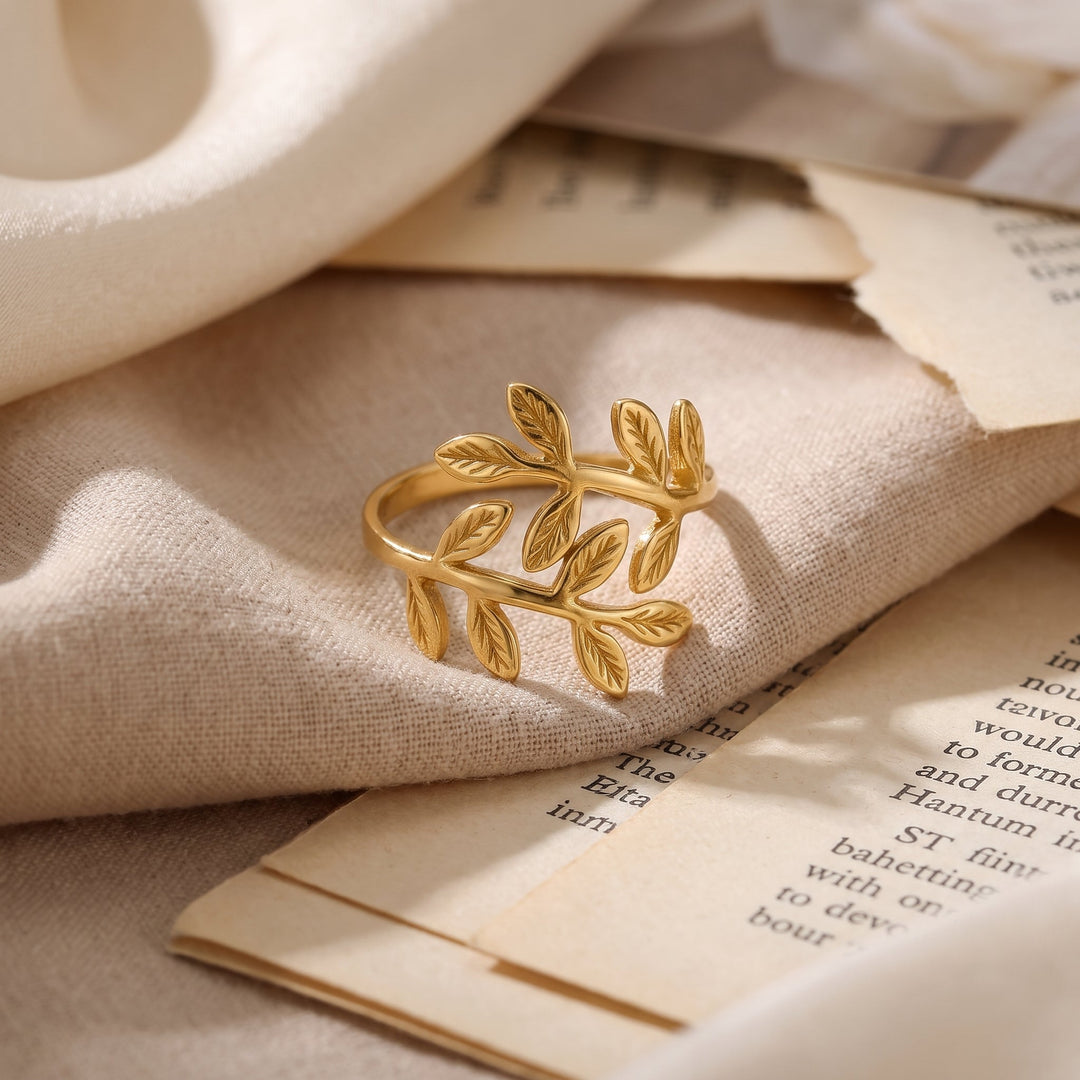 Qalbiya  Palestine Olive Leaf Ring