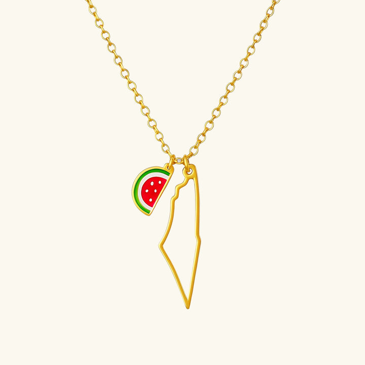 Collier breloque Qalbiya Palestine