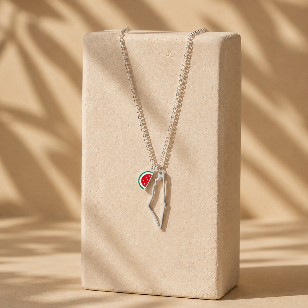Collier breloque Qalbiya Palestine