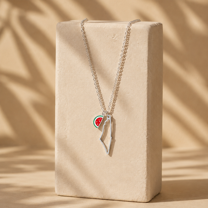 Collier breloque Qalbiya Palestine