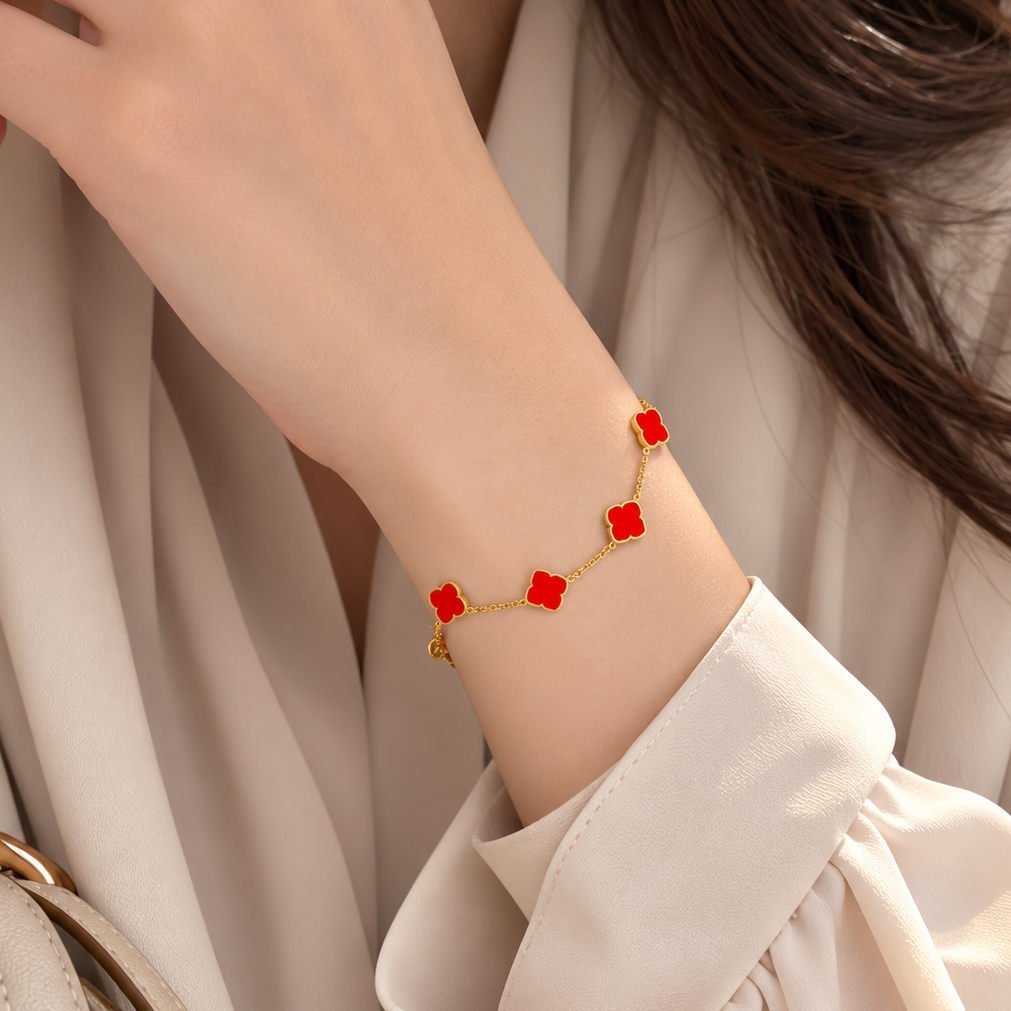 Bracelet Zahra Rosette - Rouge