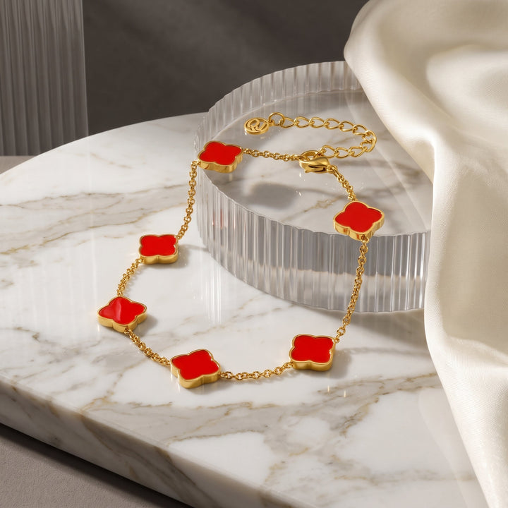 Bracelet Zahra Rosette - Rouge