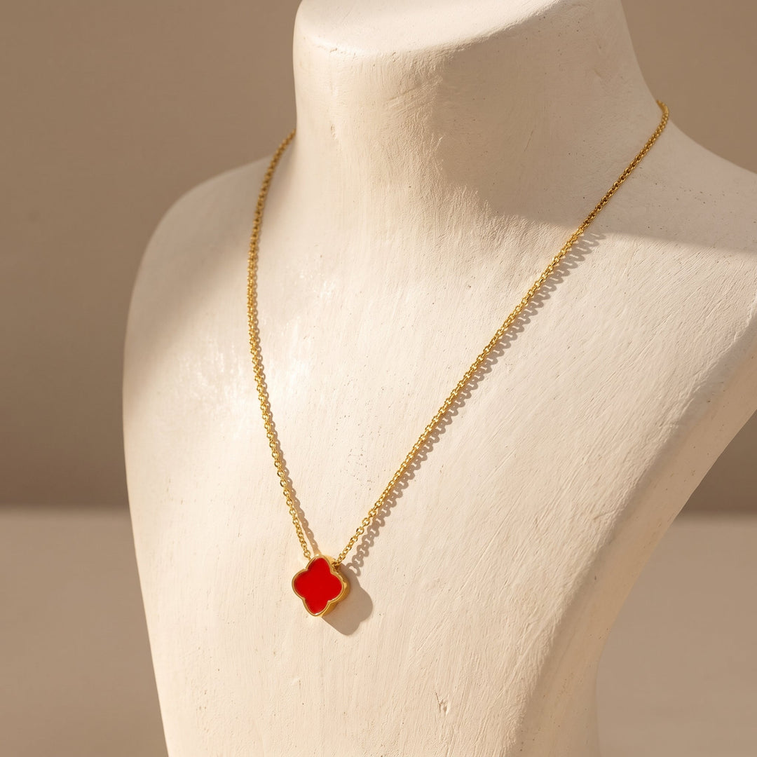 Collier Zahra Rosette - Rouge