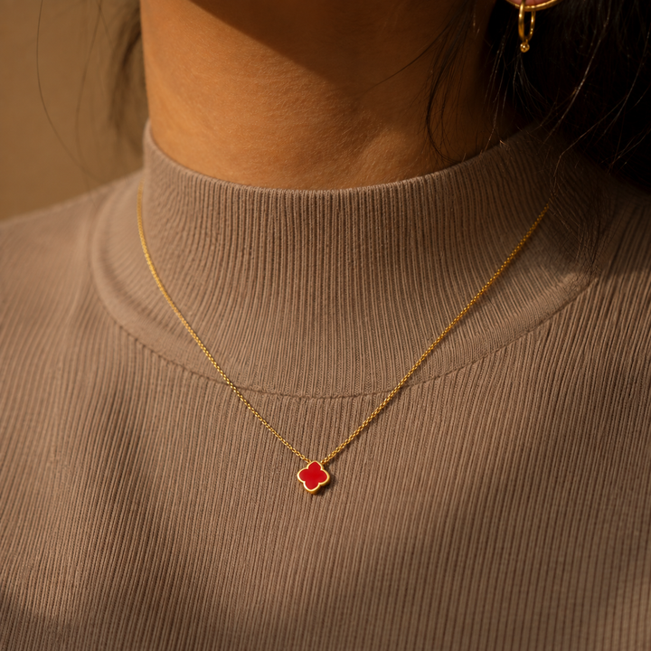 Collier Zahra Rosette - Rouge