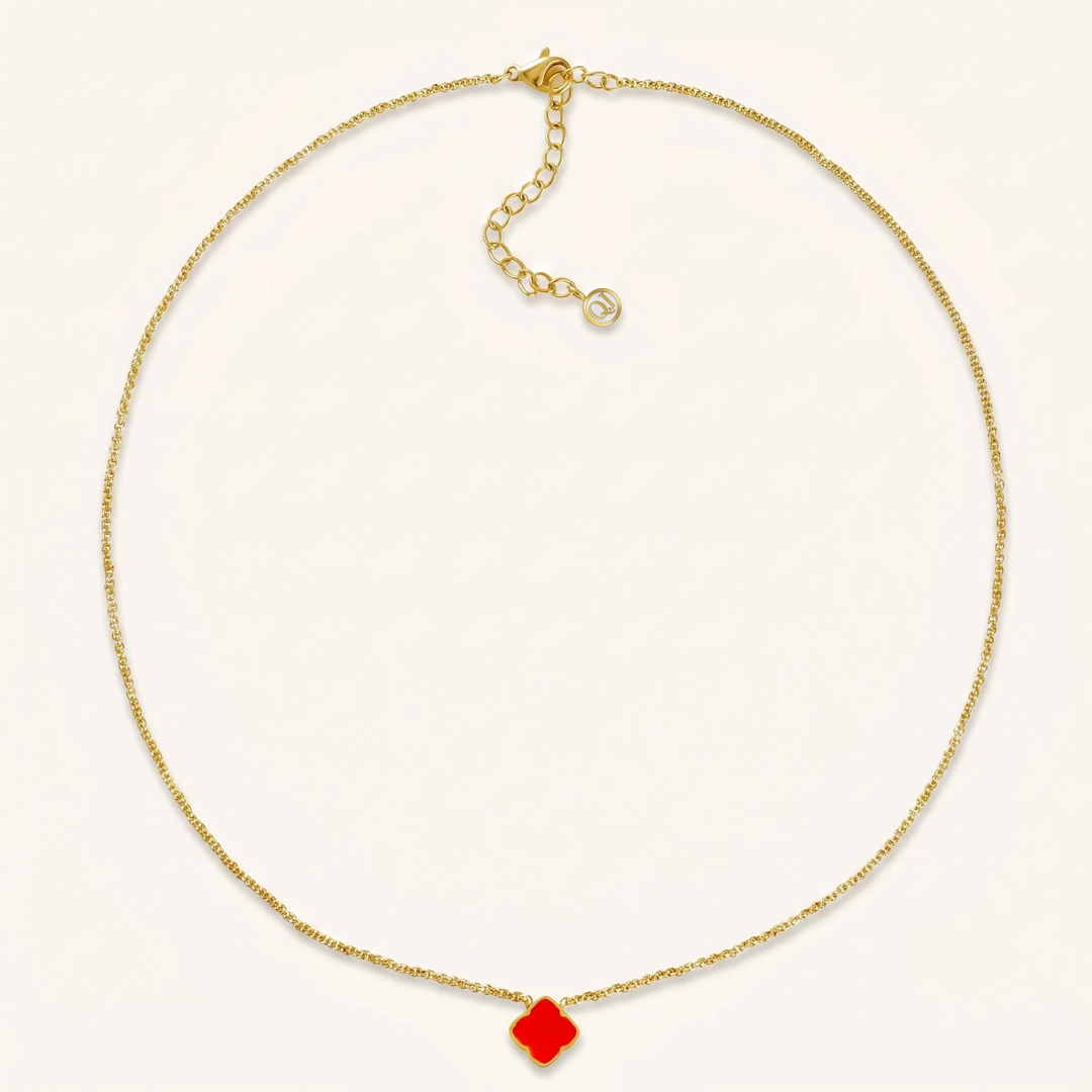 Collier Zahra Rosette - Rouge
