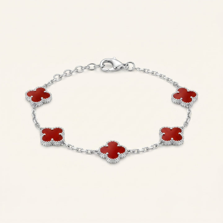 Bracelet Floraison Rouge & Argent
