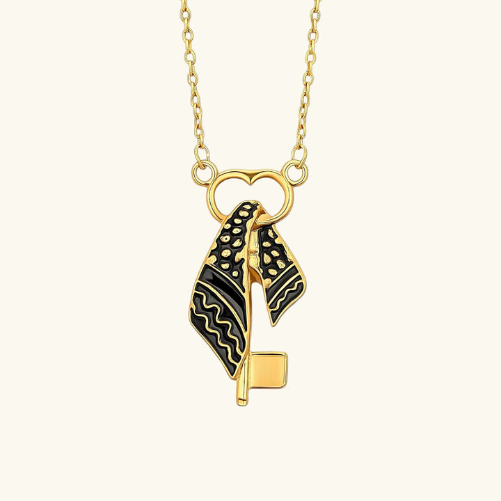 Collier clé Qalbiya Keffiyeh