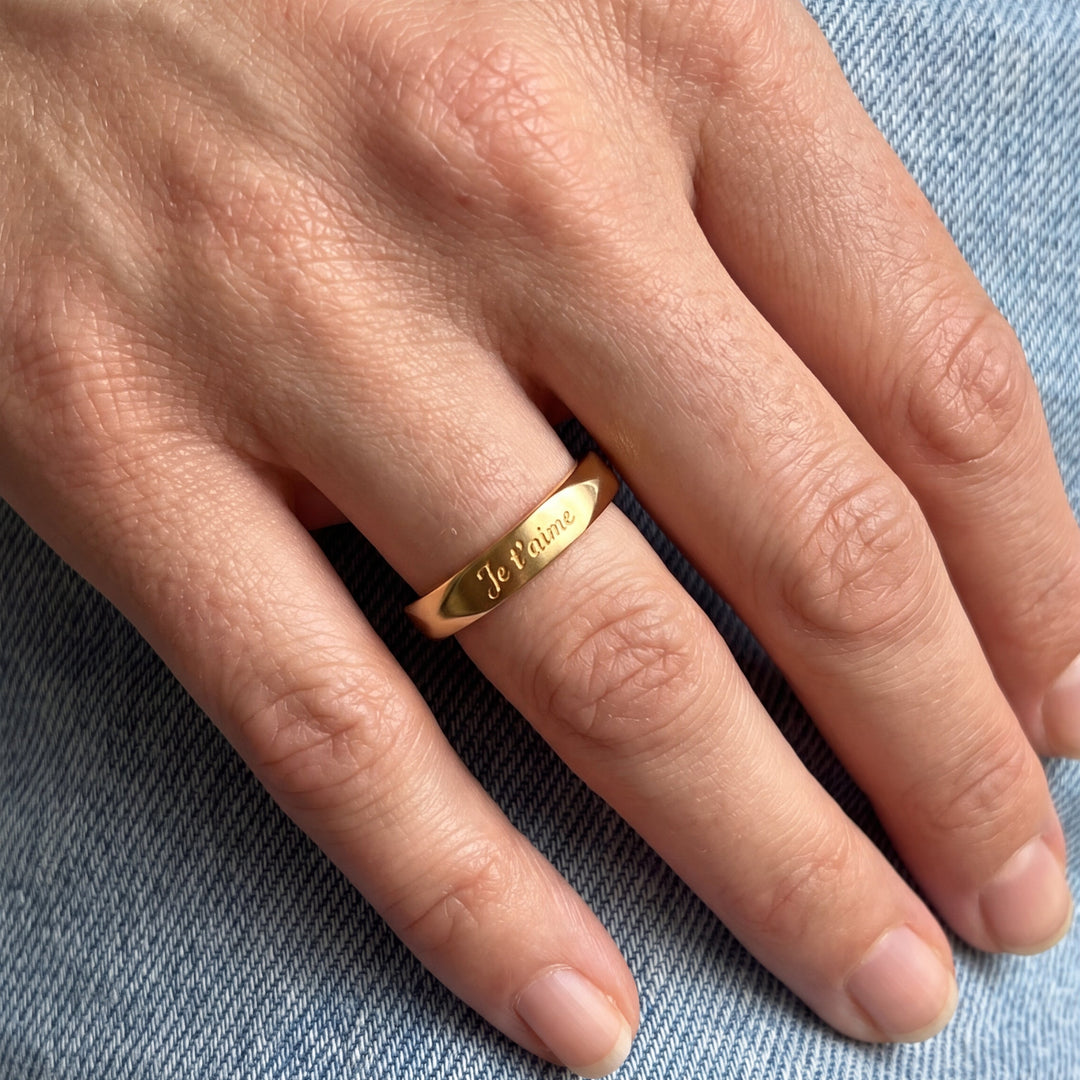 Bague jonc Script d'amour